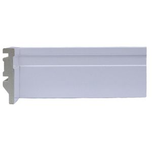 Kit Com 10 Barras Rodapé De Poliestireno 7cm X 15mm Frisado 24m Branco