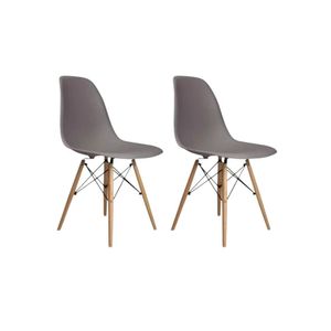 Conjunto 2 Cadeiras Para Sala De Jantar Eames Eiffel Dkr Cinza