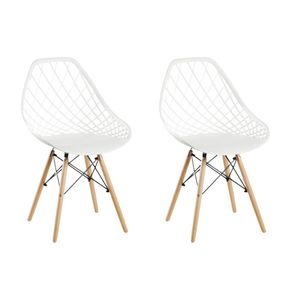 Conjunto 2 Cadeiras Para Sala De Jantar Clarice Cloe Madeira Branco