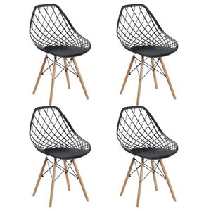 Conjunto 4 Cadeiras Para Sala De Jantar Clarice Cloe Madeira Preto