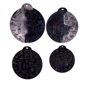 Conjunto De Almofada De Silicone Para Fogão De Indução Magnética Vem 4 Un Preto