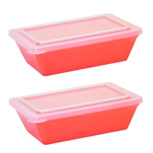 Kit Travessas Stillo Com Tampa 2l 2 Peças Coral Em Polipropileno Linha Tendência Vem