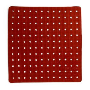 Tapete Perfurado De Silicone Para Air Fryer 19x19 Vermelho Vem