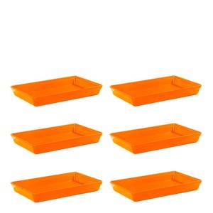 Conjunto De Travessa Stillo Rasa 4,5l 6 Peças Laranja Em Polipropileno Linha Tropical Vem