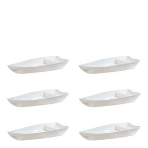 Conjunto De Barca Sushi 1l 6 Peças Branco Em Polipropileno Linha Tropical Vem