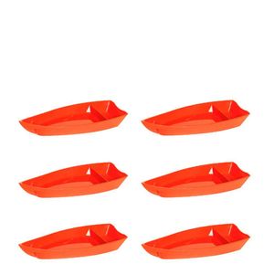 Conjunto De Barca Sushi 1l 6 Peças Laranja Em Polipropileno Linha Tropical Vem