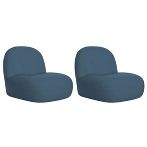 Kit 2 Poltronas Decorativas Amsterdã Linho - Doce Sonho Móveis Azul Royal