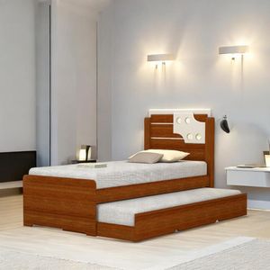 Cama Bibox Solteiro Com Aplique Colônia Cinamomo E Off White