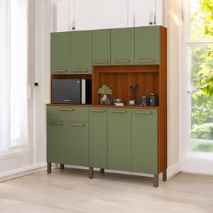 Cozinha Elegante 10 Portas Oslo Cinamomo E Fendi