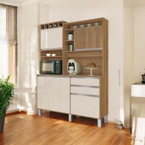 Cozinha Moderna 05 Portas Milano Freijó E Off White