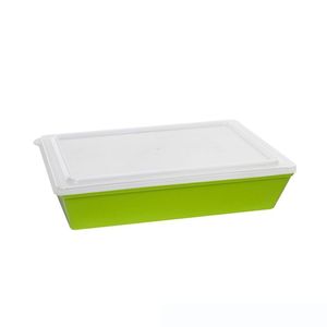Travessa Stillo Retangular Com Tampa 5l Verde Em Polipropileno Linha Tropical Vem