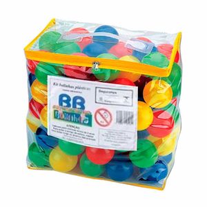 Kit Bolsa Com 100 Bolinhas Plásticas Bag Colorida Bb Bolinhas