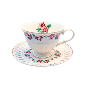 Conjunto De Xícaras Para Chá Em Porcelana Mon Chéri Com 12 Peças 220ml L'hermitage