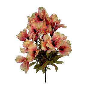 Buquê Astromélia Flor Permanente Outonada Rosa