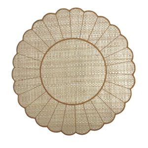 Lugar Americano Flor Palha De Buriti Com Bordado Caramelo