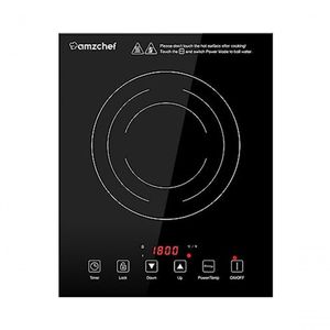 Cooktop De Indução Portátil Amzchef Com 9 Níveis De Potência, 1800w preto