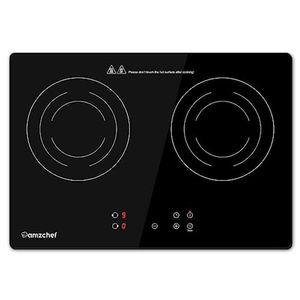 Amzchef Cooktop Dupla De Indução 2 Bocas Com 9 Níveis De Potência preto