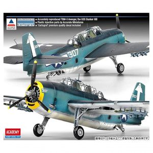 Academy Tbm-3 Uss Bunker Hill - Modelo de Avião Militar 1-48