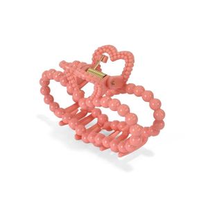 Acessório De Cabelo Presilha Piranha Coração Vazado salmão