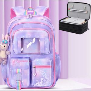 Kit Mochila Escolar Infantil Grande Capacidade Mais Estojo Escolar Grande Com 4 Compartimento preto