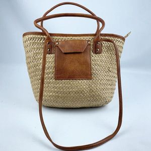 Bolsa Feminina De Palha Grande Bolsa De Ombro Tiracolo Piscina Verão caramelo