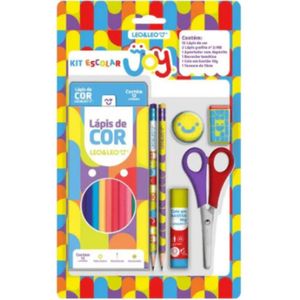 Kit Material Escolar Infantil Lápis De Cor Leo & Leo Jardim 7 Peças Smille