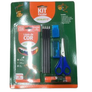 Kit Material Escolar Infantil Com 20 Peças Pintura Lápis De Cor Apontador E Borracha