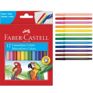 Canetinhas Hidracor Hidrográficas Faber Castell Com 12 Cores Volta às Aulas