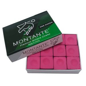 12 Un. Giz Montante Rosa Billiard Chalk