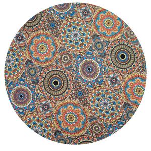 Kit 4 Capas Para Sousplat Mandala Psico Charlô 35cmx35cm laranja