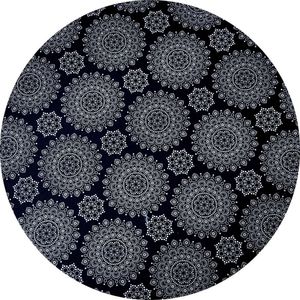 Kit 4 Capas Para Sousplat Mandala Black Charlô 35cmx35cm preto