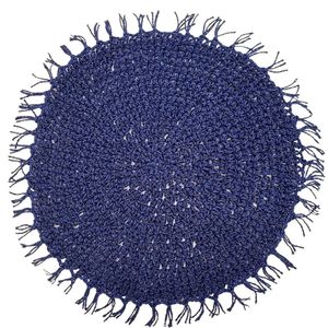 Kit 4 Sousplats Yoi Folk Azul Marinho 38cmx38cm azul