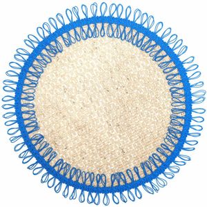 Kit 2 Sousplat Liz De Juta Sustentável Azul 40cmx40cm azul