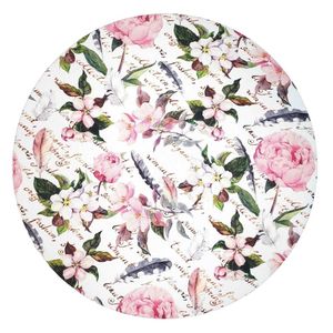 Kit 4 Capas Para Sousplat Flores Poesia 35cmx35cm rosa