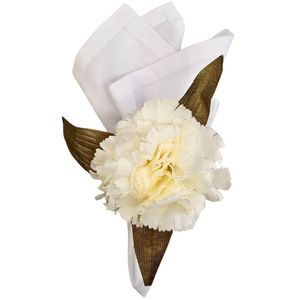 Kit 4 Porta Guardanapo Flor Cravo Delicado branco