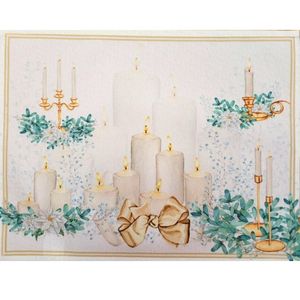 Kit 4 Jogos Americanos Velas De Natal Maravilha Impermeável 43cmx34cm