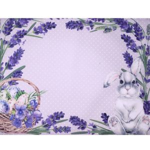 Kit 4 Jogos Americanos Coelho Da Páscoa E Lavanda 43cmx34cm roxo
