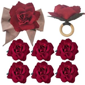 Maison Charlo Kit 6 Porta Guardanapos Botão De Rosa Colombiana Red Velvet