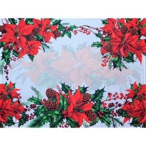 Kit 4 Jogos Americanos Impermeável Flor De Natal Maravilha 43cmx34cm