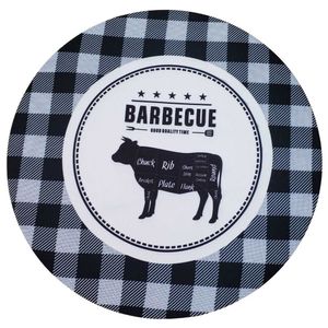 Kit 4 Capas Para Sousplat Churrasco Preto 35cmx35cm