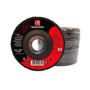 Kit 10 Discos De Lixa Flap De Fibra 115mm 4” Grão 36