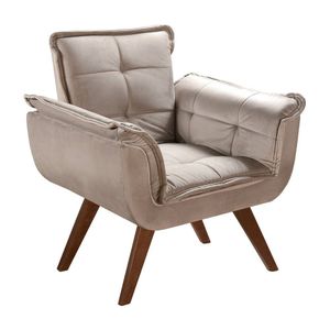 Conjunto Poltronas Pés Palito Decoração Sala Recepção Cinza Capuccino