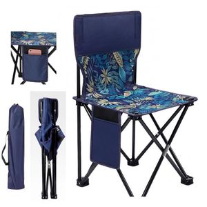 Cadeira Pesca Praia Dobravel Banqueta Encosto Com Bolso Lateral Banco Banquinho Bolsa Viagem
