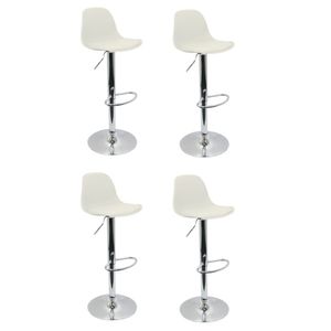 Conjunto 4 Banquetas Joly Eames Base Giratória Branco
