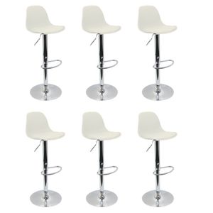 Conjunto 6 Banquetas Joly Eames Base Giratória Branco
