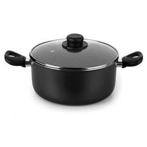 Caçarola Gourmet Com Tampa De Vidro E Antiaderente Multiflon Preto