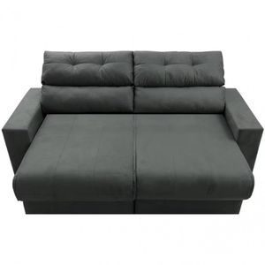 Sofá 3 Lugares Clean Retrátil Reclinável Cama Inbox Cinza