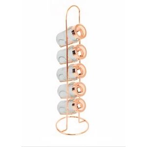 Porta Temperos Rose Gold Premium Vertical 6 Peças Potes Em Vidro Condimentos