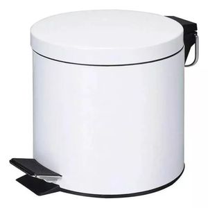 Lixeira Inox 3 Litros Com Pedal Cesto Removível Para Banheiro Ou Cozinha Branca