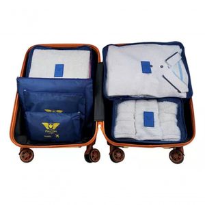 Organizador De Mala Bolsa Kit 6 Pecas Azul Marinho